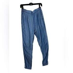 Splash- Lounge silkish relax feel elastic waistband pockets long jeans trousers